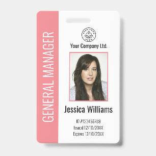 Personalised Corporate Employee Pink ID Badge