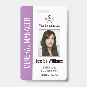 Personalised Corporate Employee Purple ID Badge