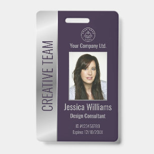 Personalised Corporate Employee Purple ID Badge