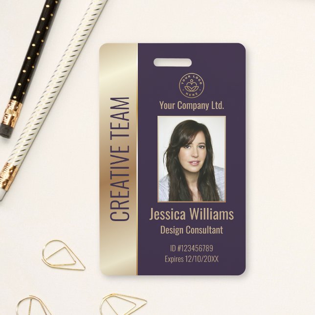 Personalised Corporate Employee Purple ID  Badge (Creator Uploaded)