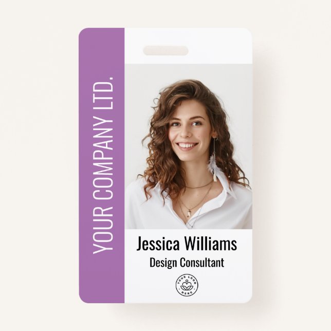 Personalised Corporate Employee Purple ID ID Badge (Front)