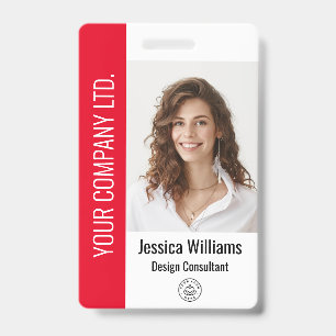 Personalised Corporate Employee Red ID Badge