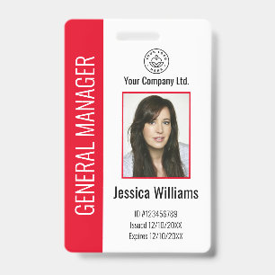 Personalised Corporate Employee Red ID Badge
