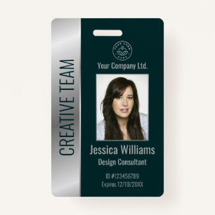 Personalised Corporate Employee Silver Green ID ID Badge