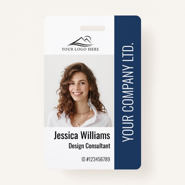 Personalised Corporate Employee Staff Blue ID ID Badge (Front)