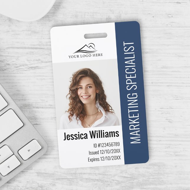 Personalised Corporate Employee Staff Blue ID ID Badge (Creator Uploaded)