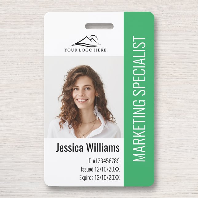 Personalised Corporate Employee Staff Green ID ID Badge (Creator Uploaded)