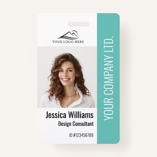 Personalised Corporate Employee Staff Teal ID ID Badge (Front)