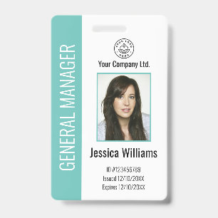 Personalised Corporate Employee Teal ID Badge