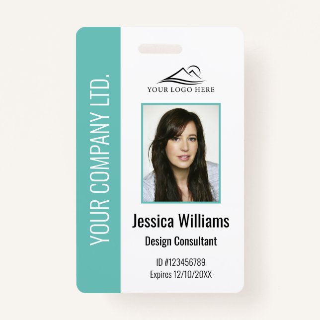 Personalised Corporate Employee Teal ID ID Badge (Front)