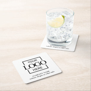 Personalised Corporate Logo Branded Promotional Square Paper Coaster