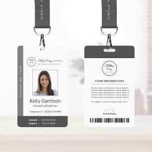 Personalised Corporate Modern Employee ID barcode ID Badge