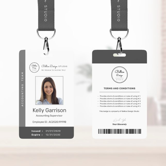 Personalised Corporate Modern Employee ID barcode ID Badge (Creator Uploaded)