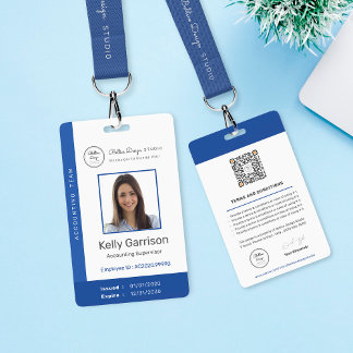 Personalised Corporate Modern Employee ID QR Code ID Badge
