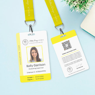 Personalised Corporate Modern Employee ID QR Code ID Badge