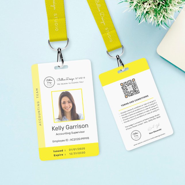 Personalised Corporate Modern Employee ID QR Code ID Badge (Creator Uploaded)