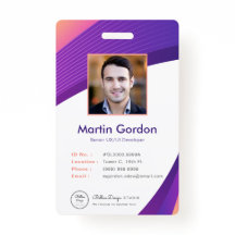 Personalised Corporate Modern Violet Employee ID