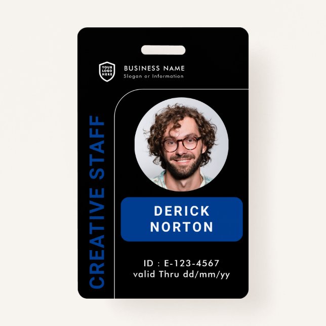 personalised Corporate photo | Custom Employee Bad ID Badge (Front)