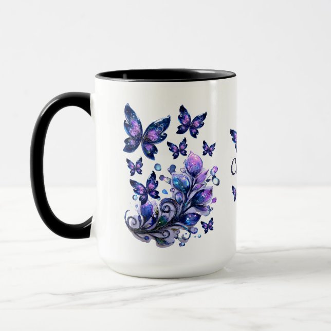 Personalised Cosmic Butterflies Mug (Left)