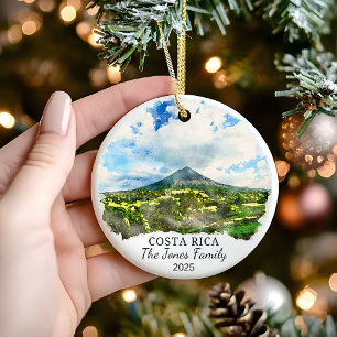 Personalised Costa Rica Ornament, Costa Rica Gift Ceramic Tree Decoration