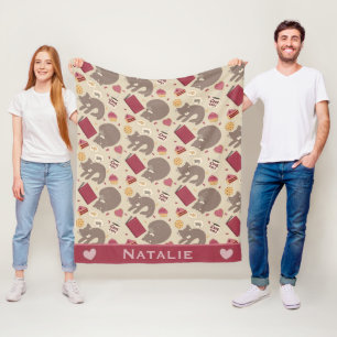 Personalised Cosy Cat Lovers Collage Fleece Blanket