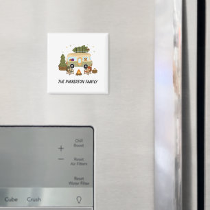 Personalised Cosy Christmas Camper Magnet