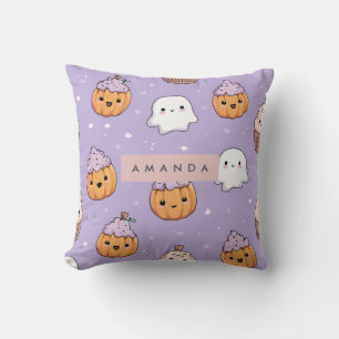 Personalised Cosy Fall Autumn Pumpkin Cupcake Cushion
