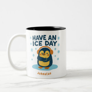 Personalised Cosy Penguin Mug – “Have an Ice Day”