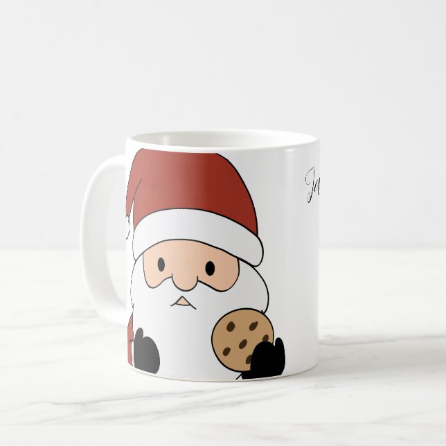 Personalised Cosy Santa Christmas Coffee Mug (Front Left)