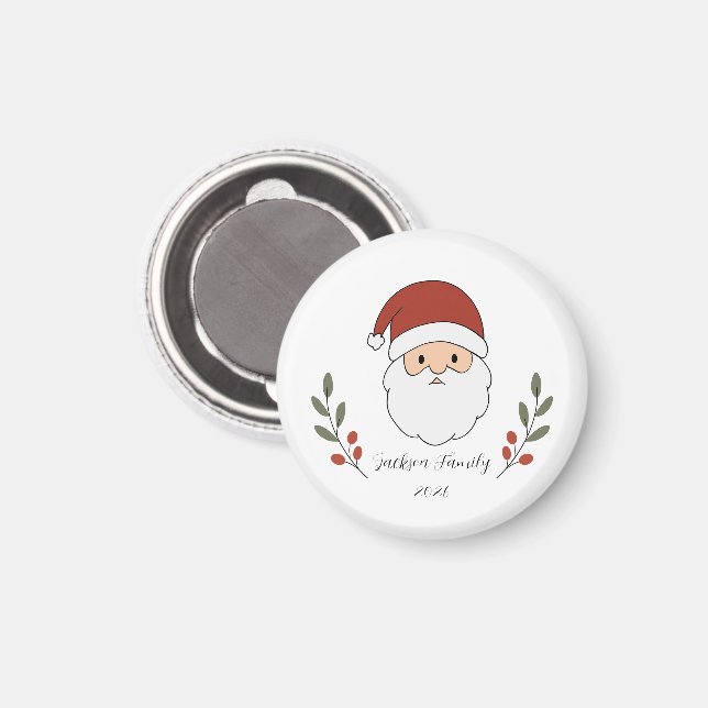 Personalised Cosy Santa Christmas Magnet (Front/Back)