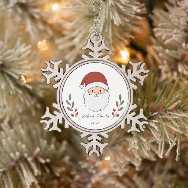 Personalised Cosy Santa Christmas Tree Ornament (Tree)
