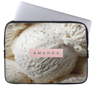 Personalised Cosy Vanilla Bean Ice Cream Aesthetic Laptop Sleeve