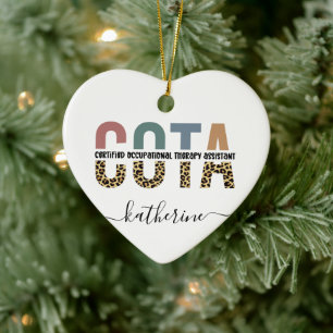Personalised COTA Occupational Therapy Assistant Ceramic Tree Decoration