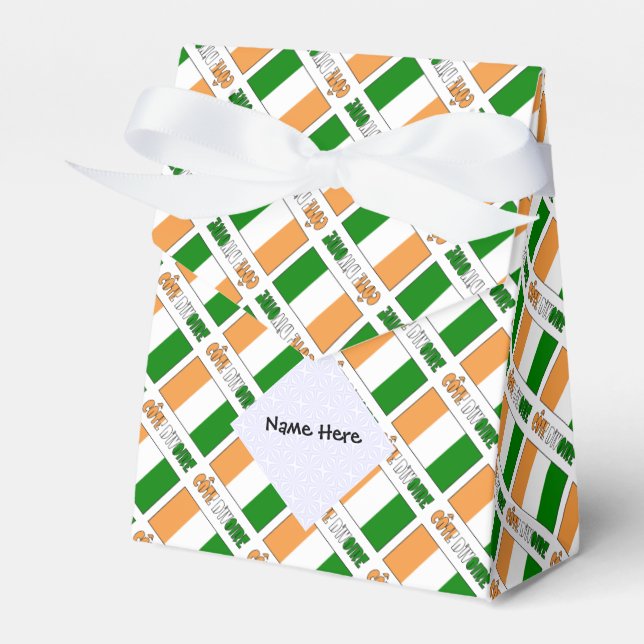 Personalised Côte d'Ivoire Ivory Coast Flag Tiled  Favour Box (Front Side)