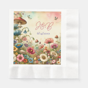 Personalised Cottage Core Wedding  Napkin