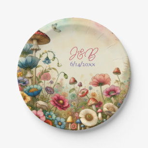 Personalised Cottage Core Wedding  Paper Plate