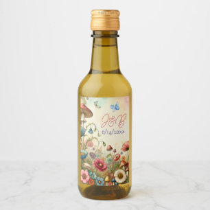 Personalised Cottage Core Wedding  Wine Label