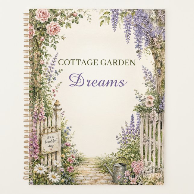 Personalised Cottage Garden Dreams Planner (Front)