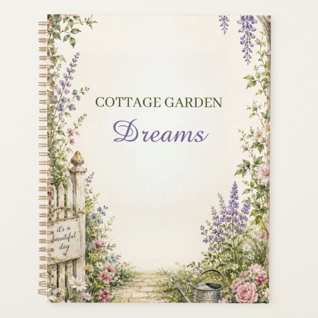 Personalised Cottage Garden Dreams Planner (Front)