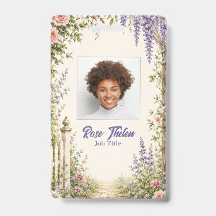 Personalised Cottage Garden Floral ID Badge