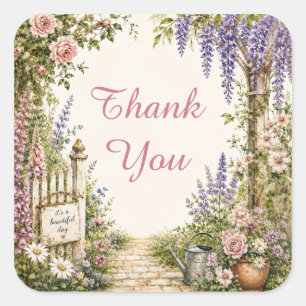 Personalised Cottage Garden Floral Sticker