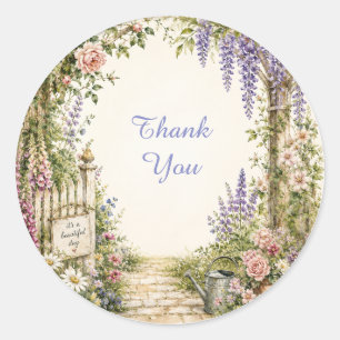 Personalised Cottage Garden Thank You Sticker