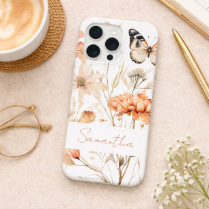 Personalised Cottagecore Floral and Butterflies iPhone 15 Pro Case