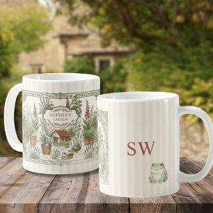 Personalised Cottagecore Frog Garden Coffee Mug