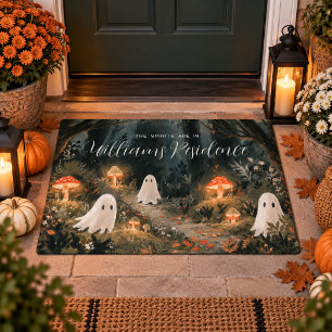 Personalised Cottagecore Ghost Halloween Welcome Doormat