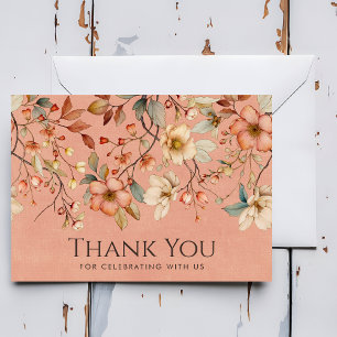 Personalised Cottagecore Terracotta Wildflower Thank You Card