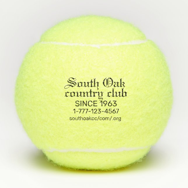 Personalised Country Club OE Tennis Balls (Front)
