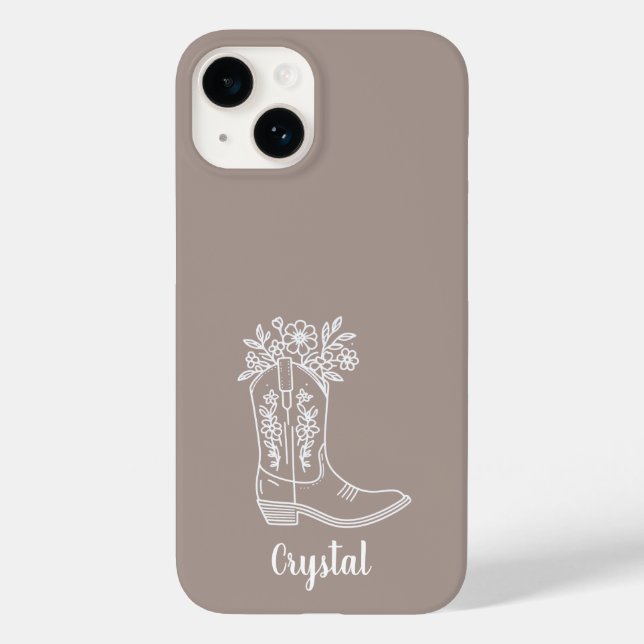 Personalised Country Cowgirl boot phone case (Back)