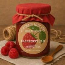 Personalised Country Farm Raspberry Jam Canning