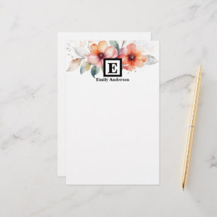 Personalised Country Flowers Stationery